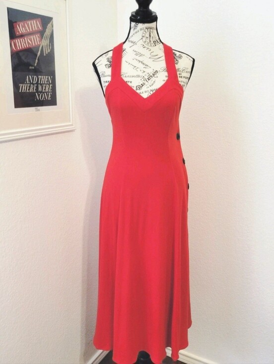 Vintage Dresses & Skirts - Vintage Moda International 90s Y2K Red Dress Made in USA XS/Small